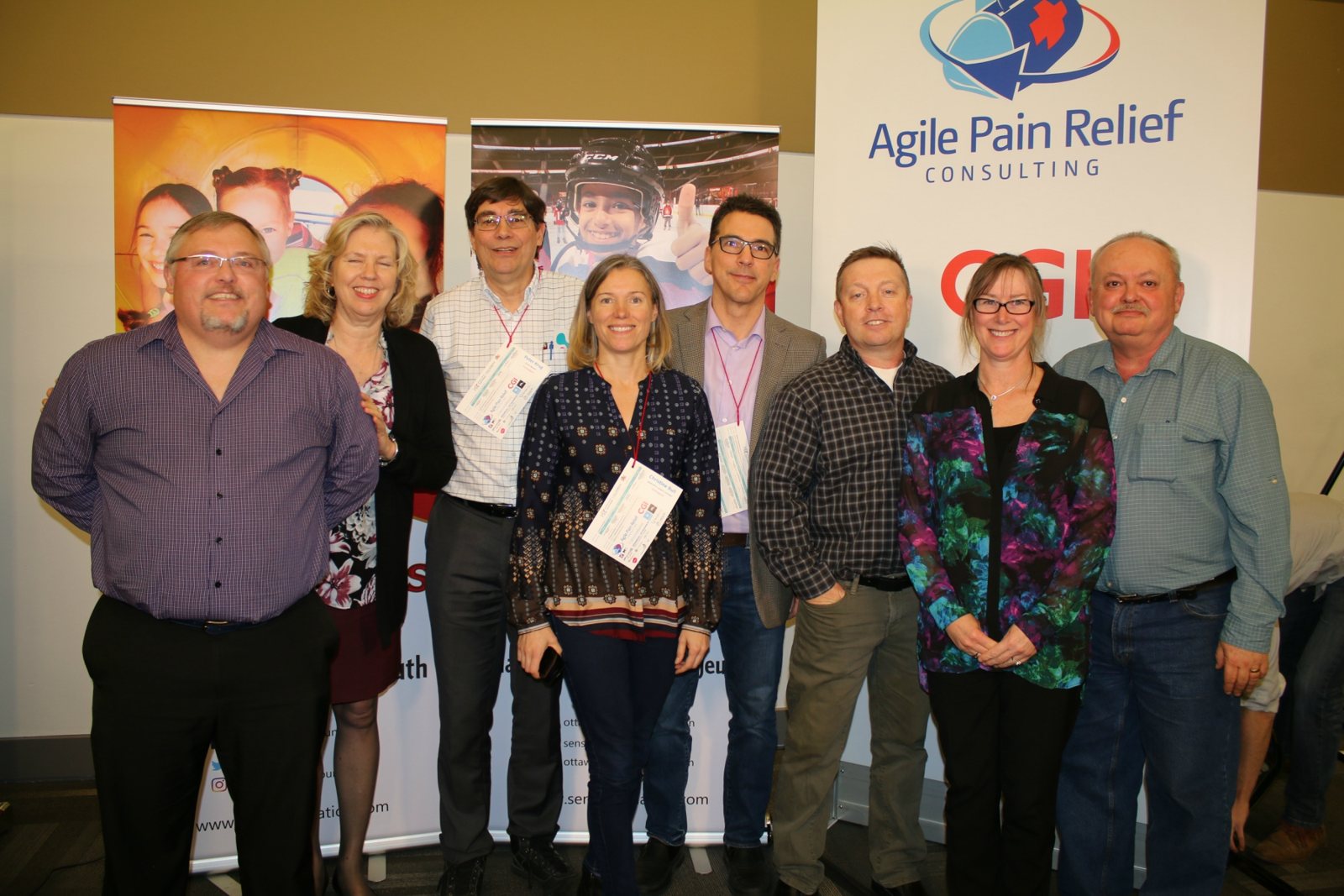 GOAT 2017 group portrait in front of sponsor banners